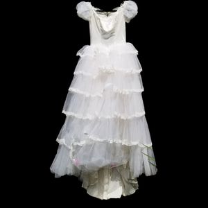 VTG 60's Custom Lace Tiered Wedding Gown